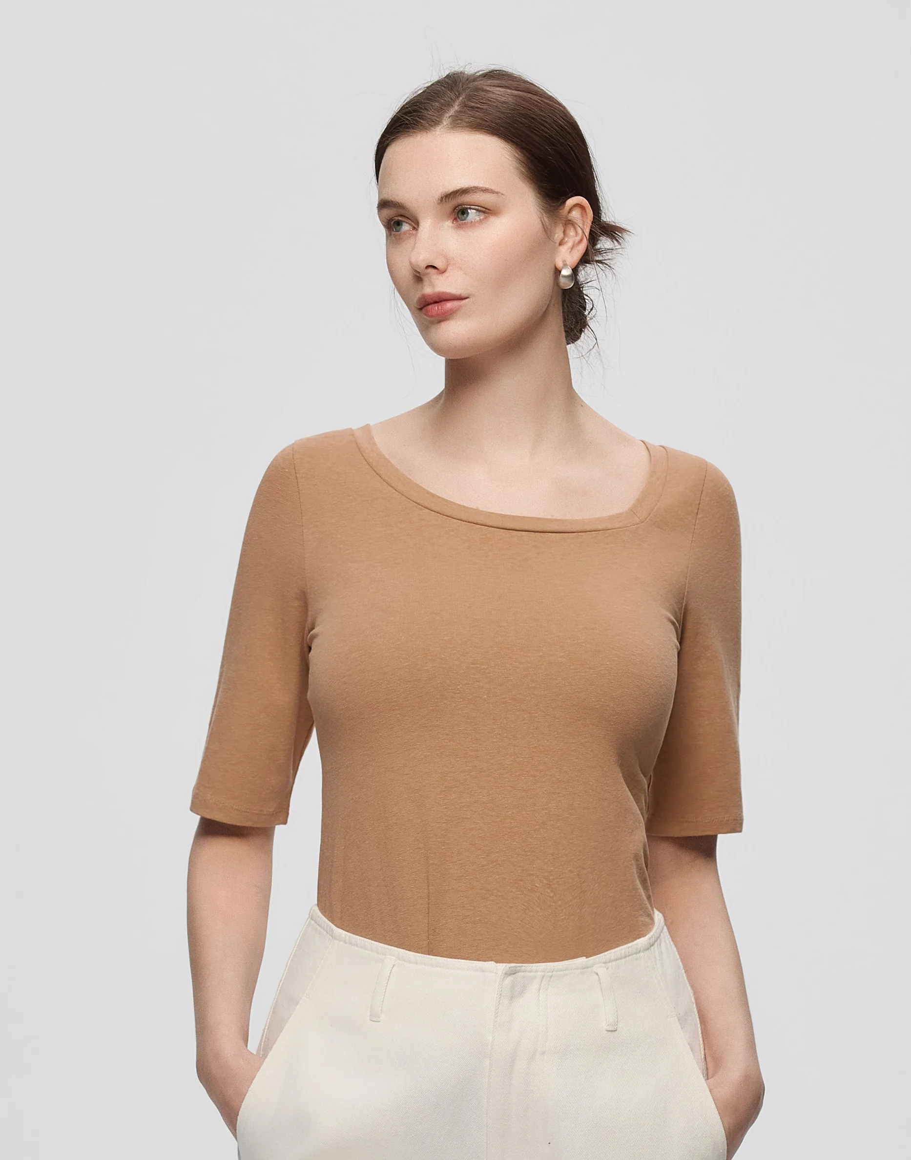 Hemp Essentials Asymmetrical Neckline Tee - Image 5