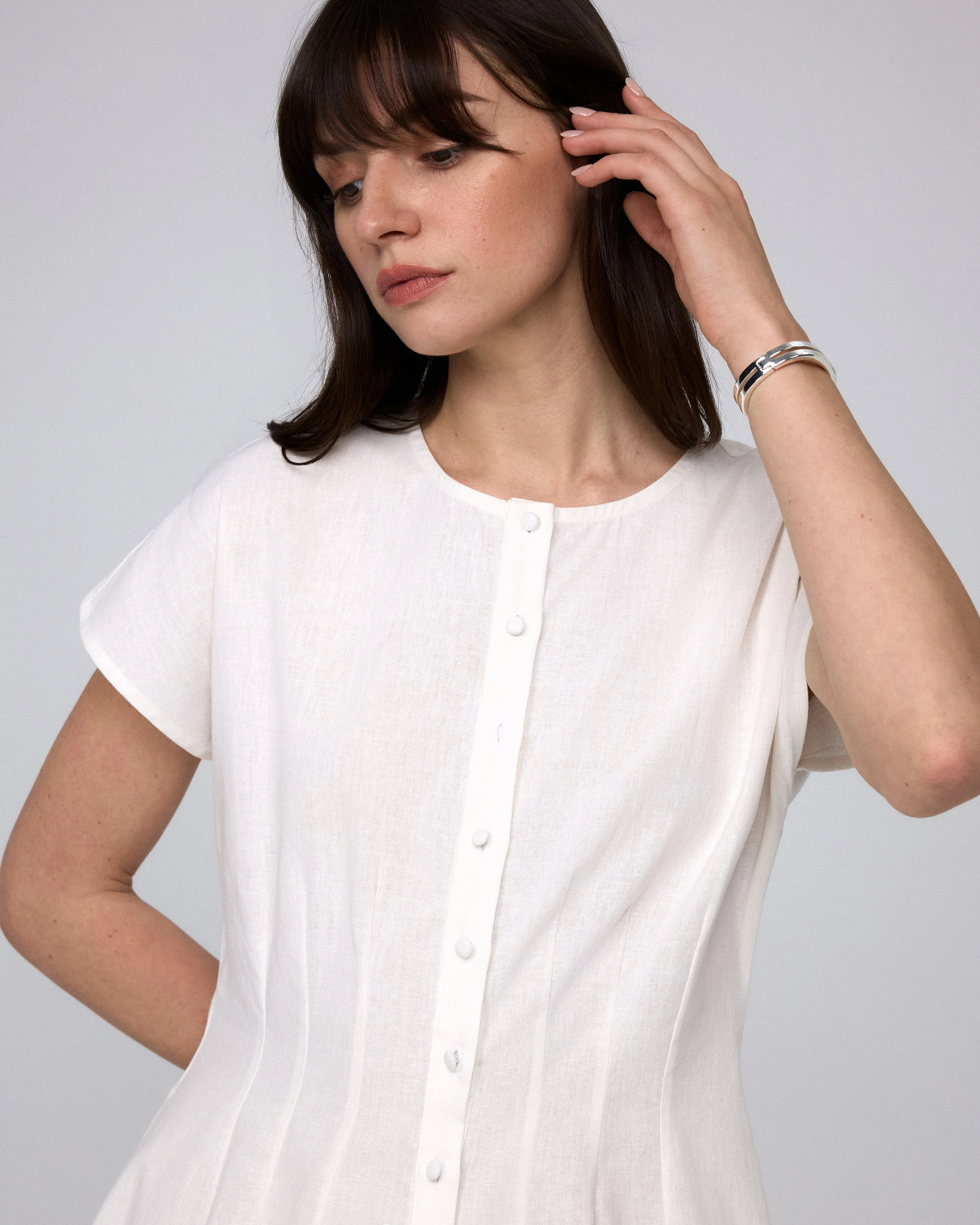 Flora Pleated Shirt Dress - Image 5