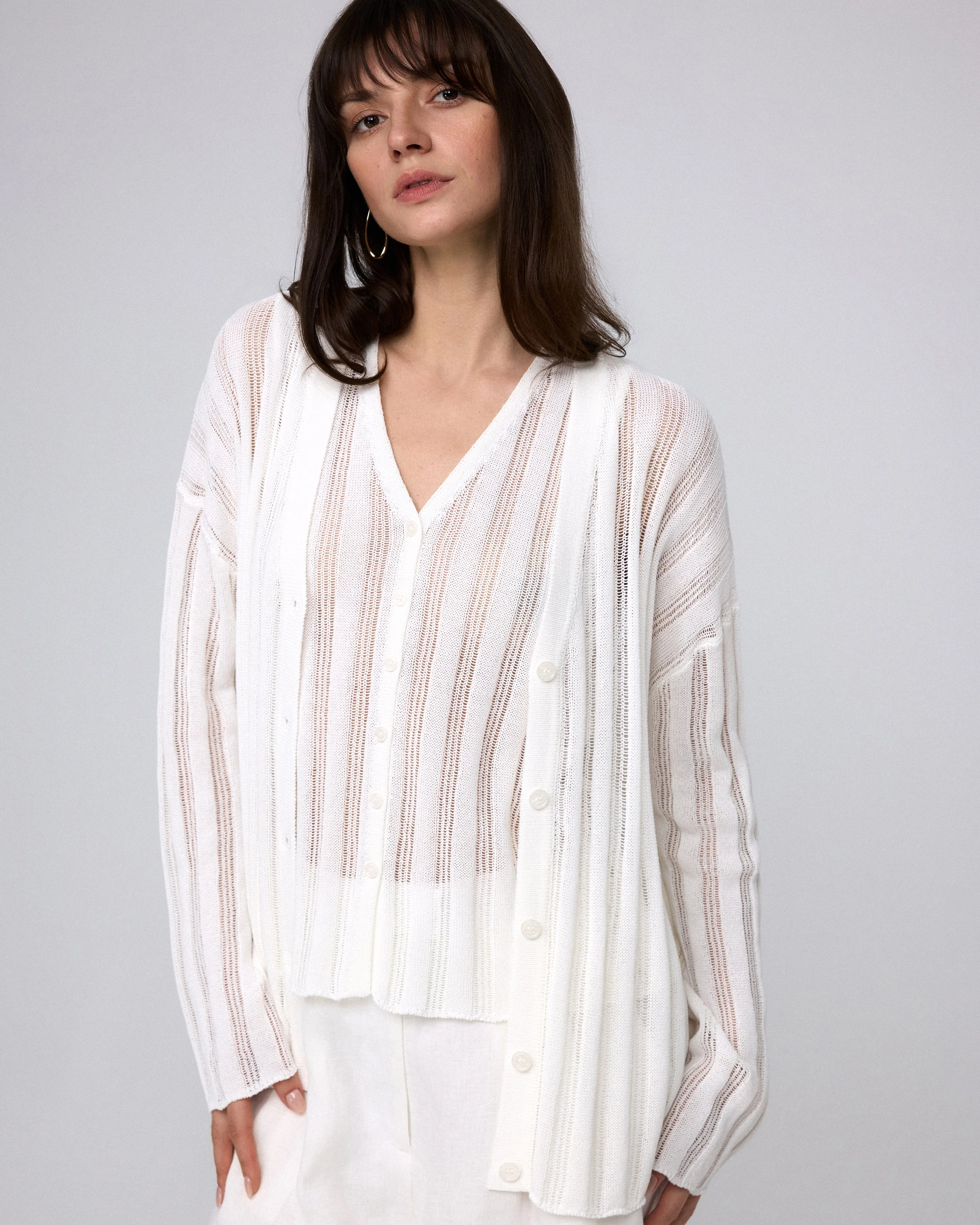Sumire Open Knit Button Front Tank - Image 7