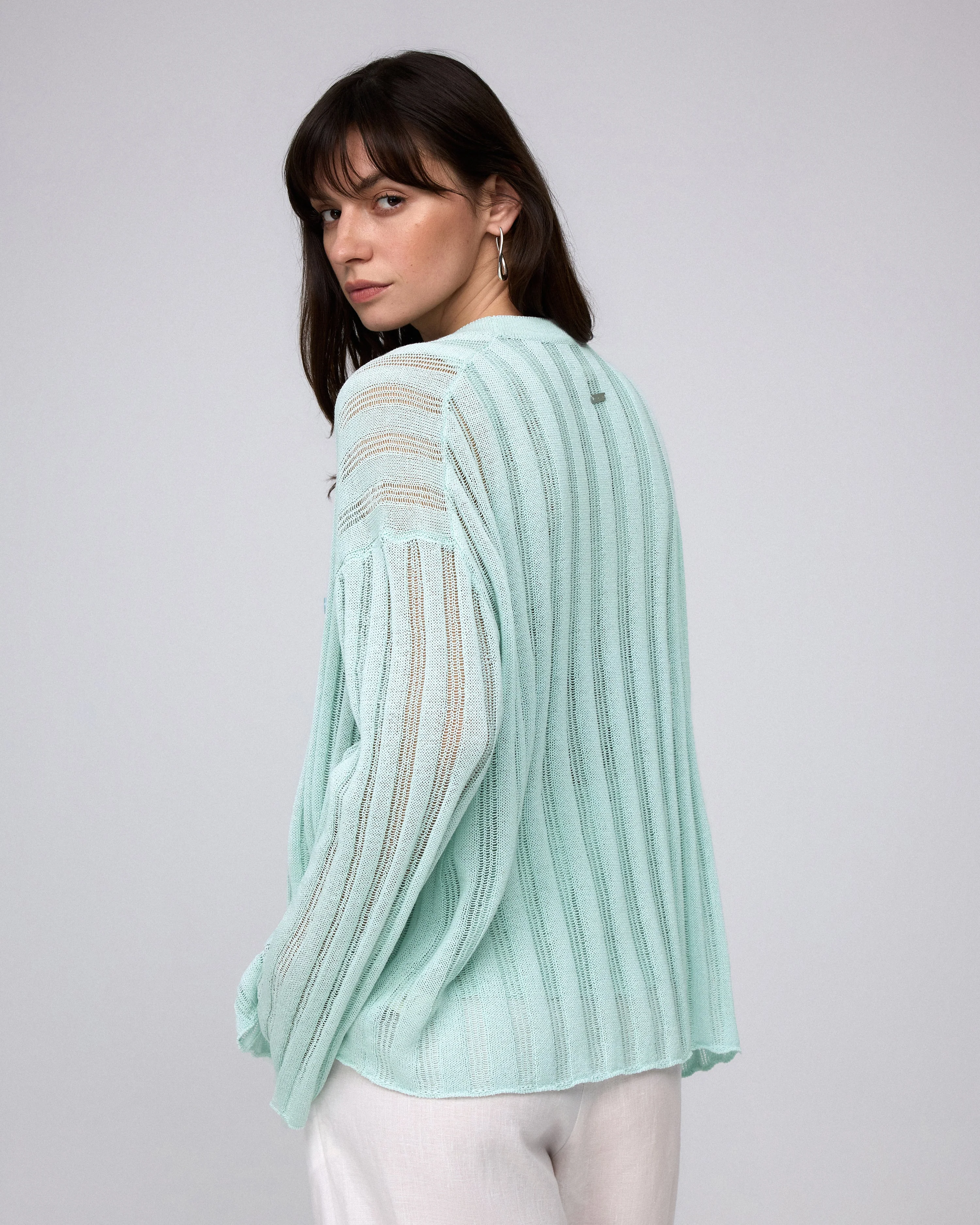 Sumire Open Knit Striped Cardigan - Image 6