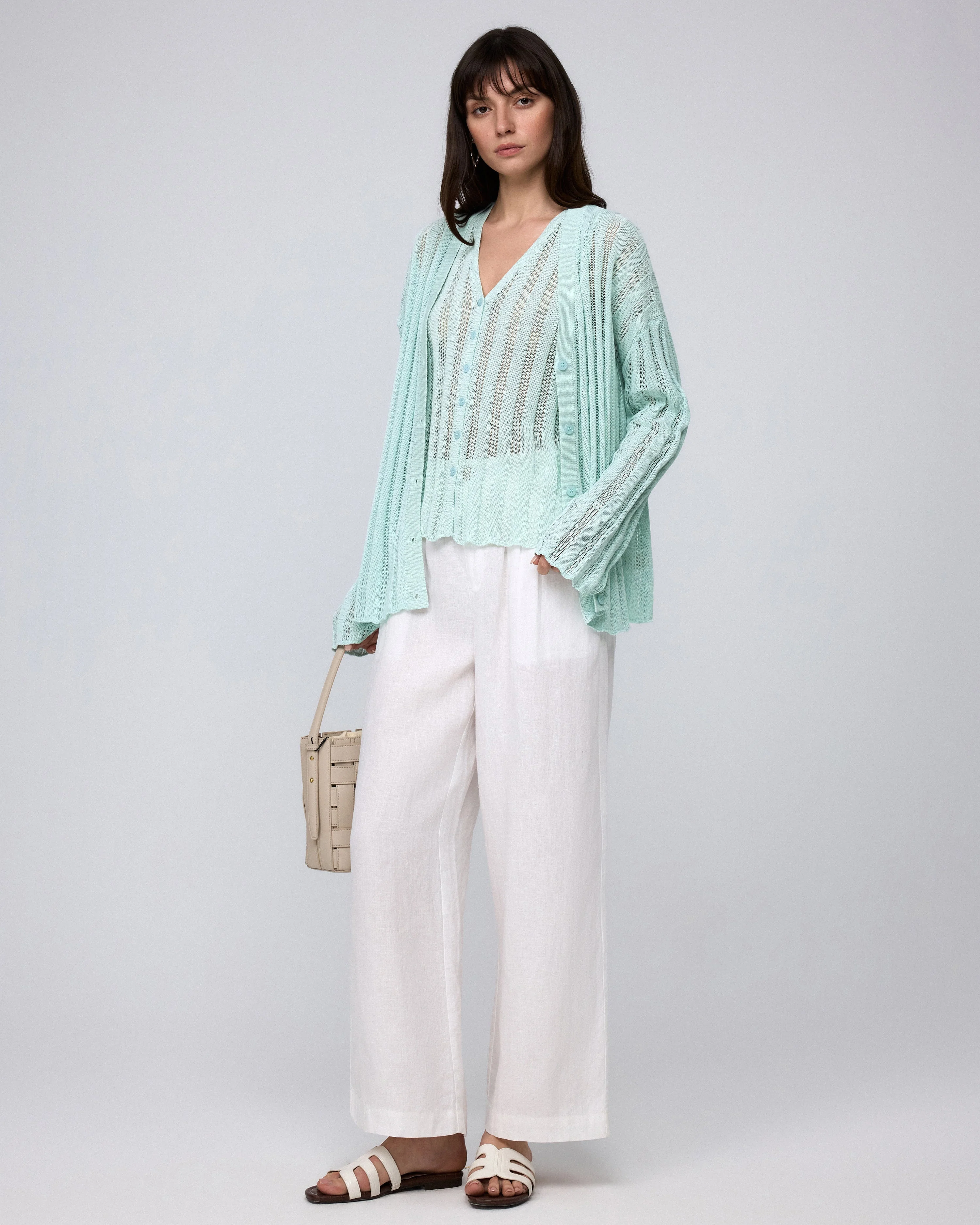 Sumire Open Knit Striped Cardigan - Image 7