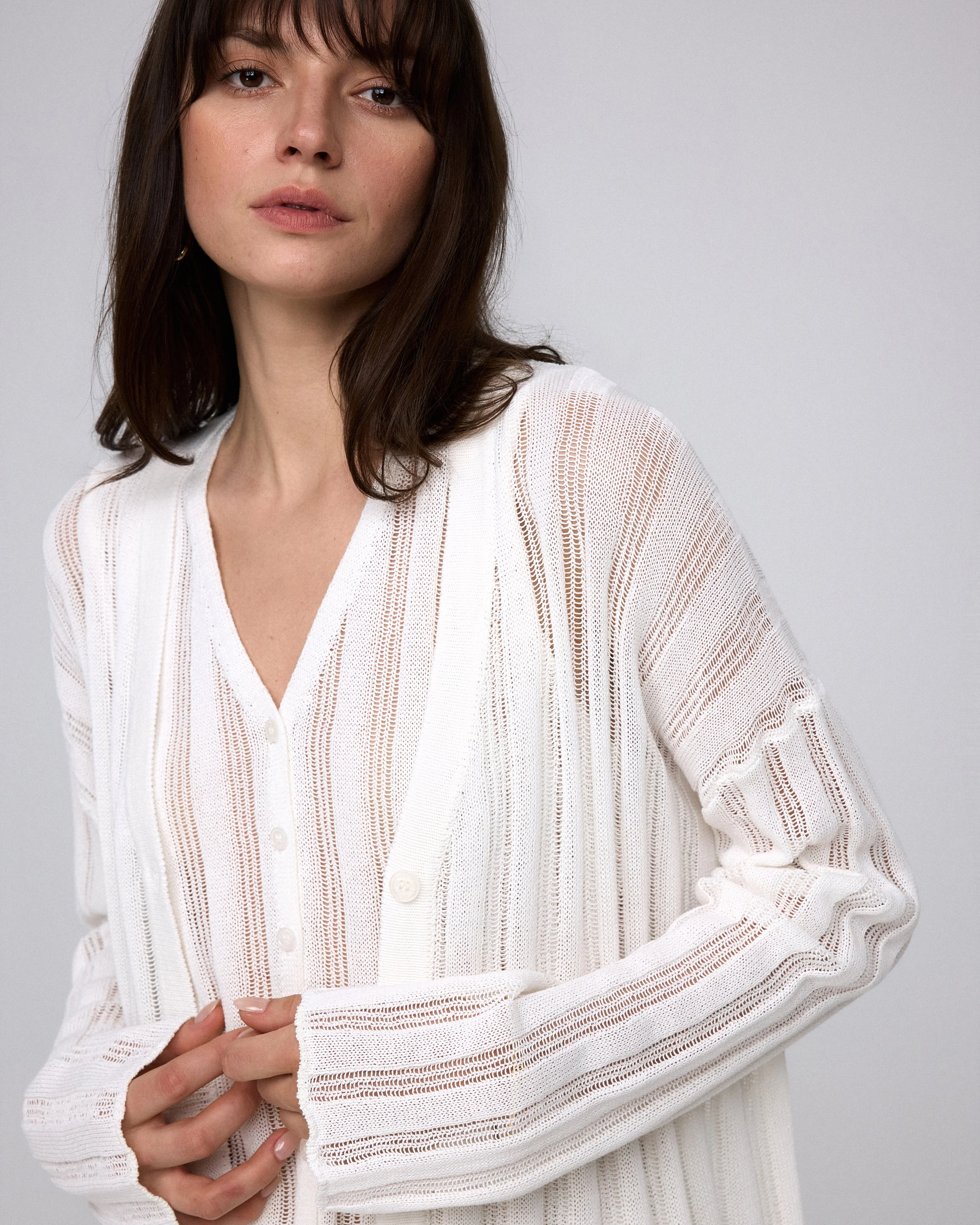 Sumire Open Knit Striped Cardigan - Image 3