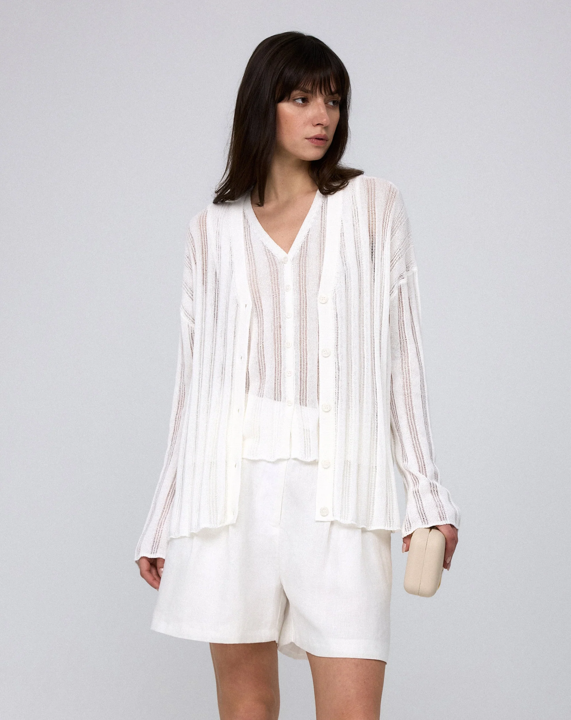 Sumire Open Knit Striped Cardigan - Image 4